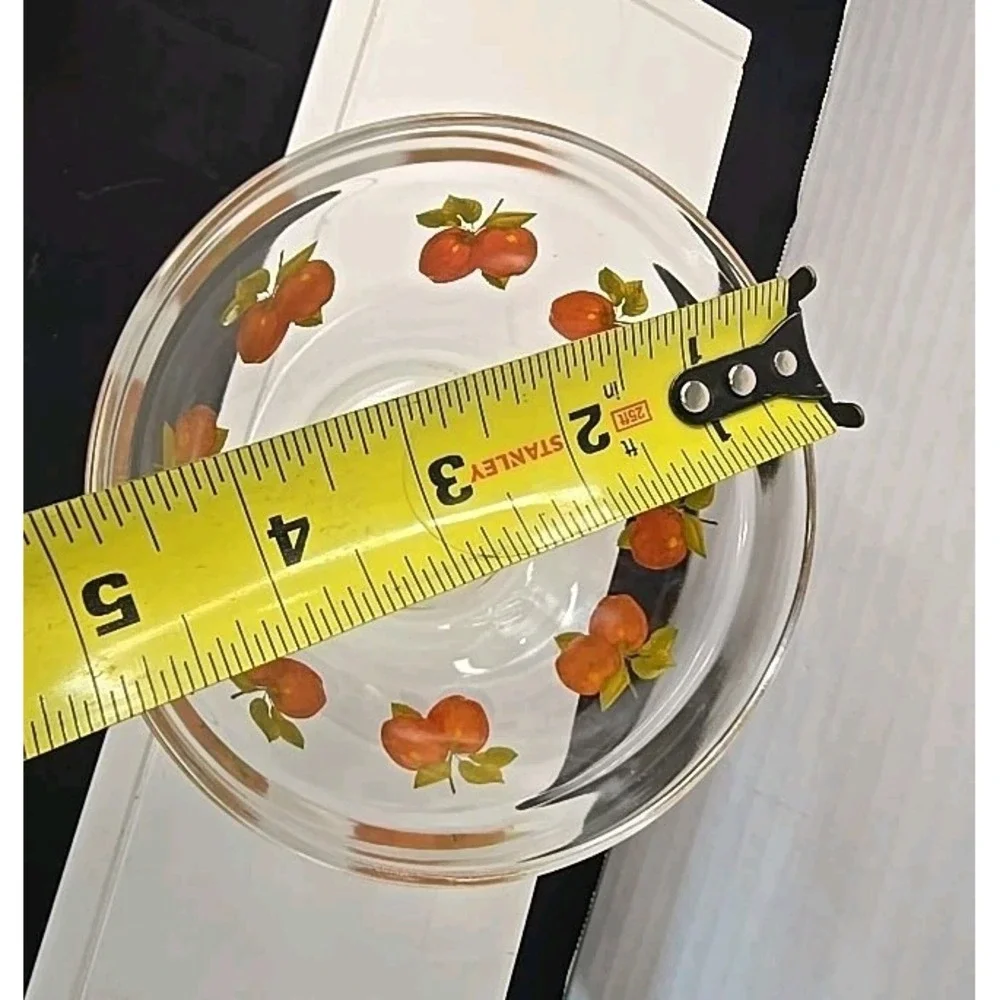 3 Stacking Mini Red Covered Vintage Bowls‎ Apples Glass Heat Resistent Imperiel